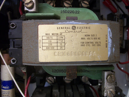 GE MCC BUCKET SIZE 2 CR106D000BAA 120VCOIL 30AMP FUSIBLE