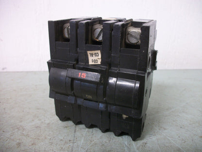 FEDERAL PACIFIC NBH CIRCUIT BREAKER NBH32015 NBH315 15AMP 240VOLT 3POLE