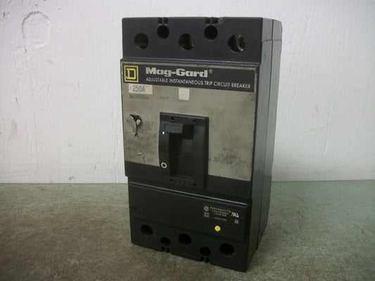 SQUARE D KAL CIRCUIT BREAKER KAL3625021M 250AMP 600VOLT 3POLE GRAY