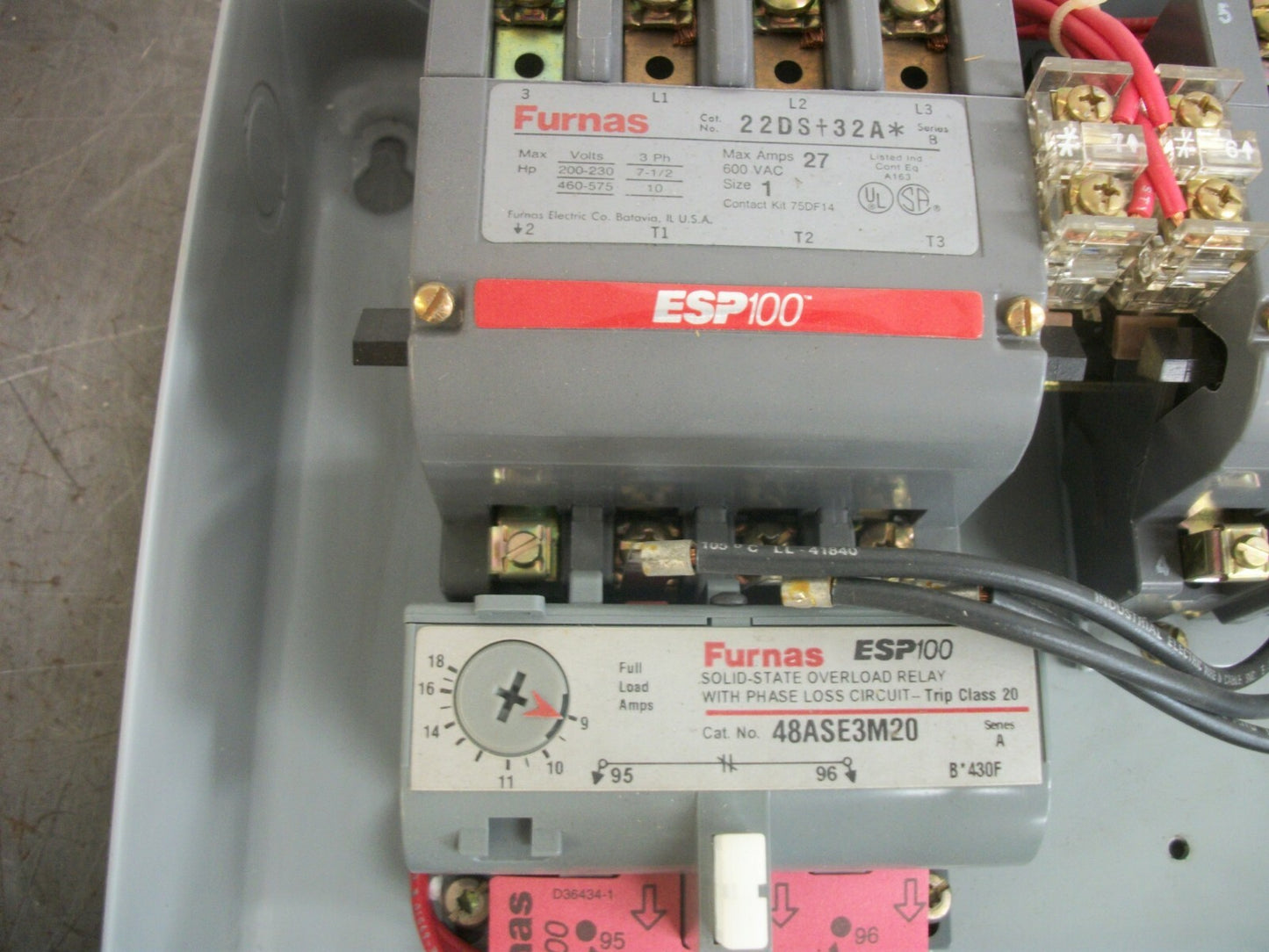 FURNAS ENCL SIZE 1 REV MOTOR STARTER 22DS+32A* 27AMP 240VCOIL 3PH 600V 10HP NOB