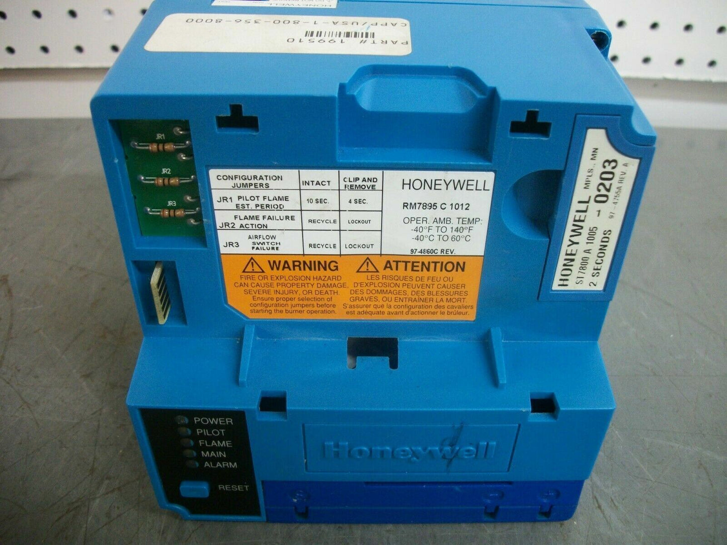 HONEYWELL BURNER CONTROL ST7800A1005 W/KEYBOARD S7800A1001 FLAME AMPLIFIER