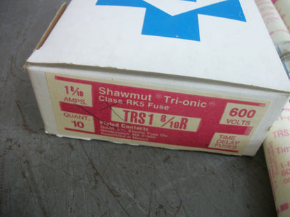 GOULD SHAWMUT BOX OF 10 TRI-ONIC FUSES TRS1-8/10R 1-8/10AMP 600VOLT NIB