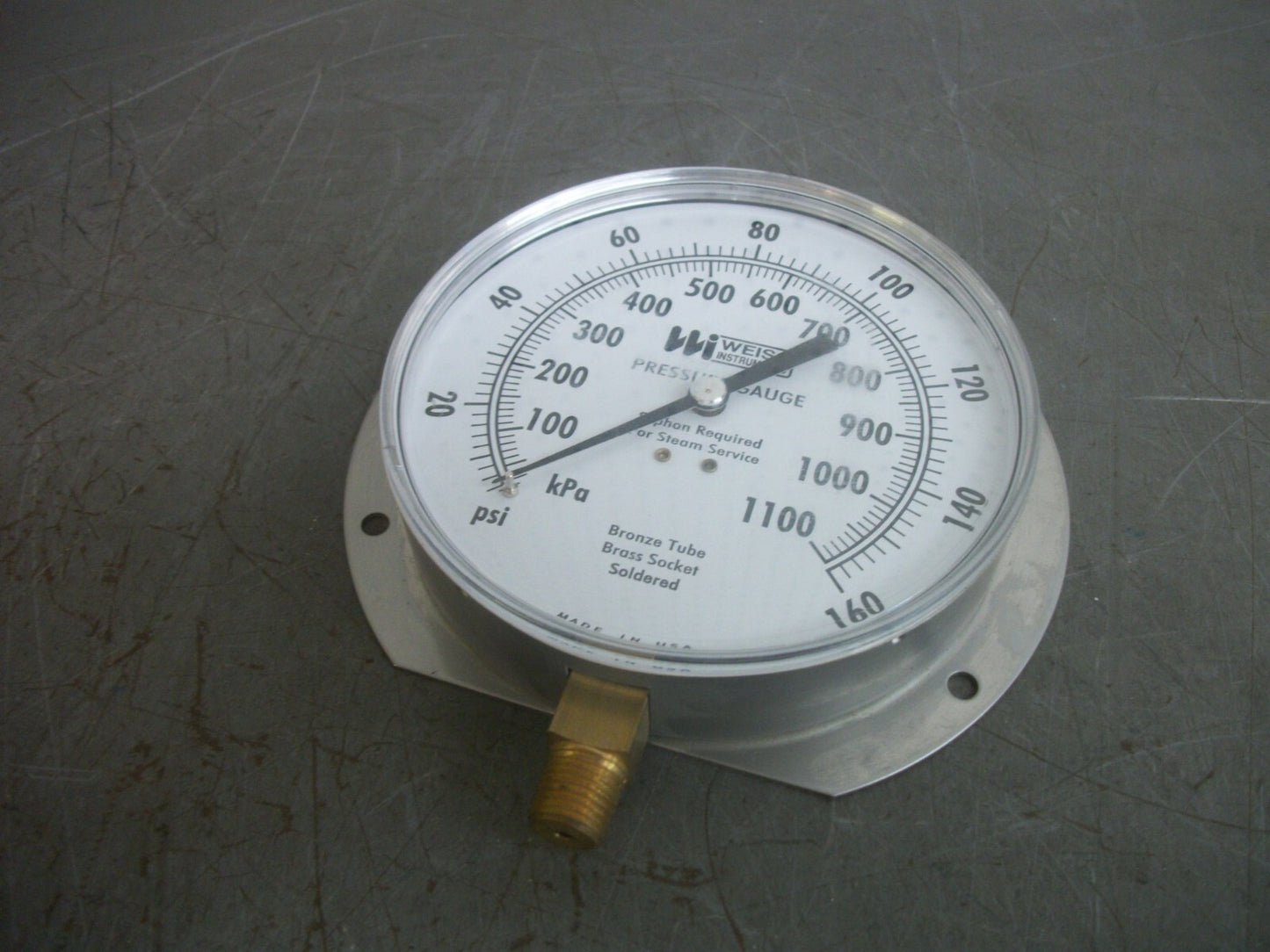 WEISS INSTRUMENT PNEUMATIC PRESSURE GAUGE 1943764-1 20-160PSI 100-1100Kpa NOB