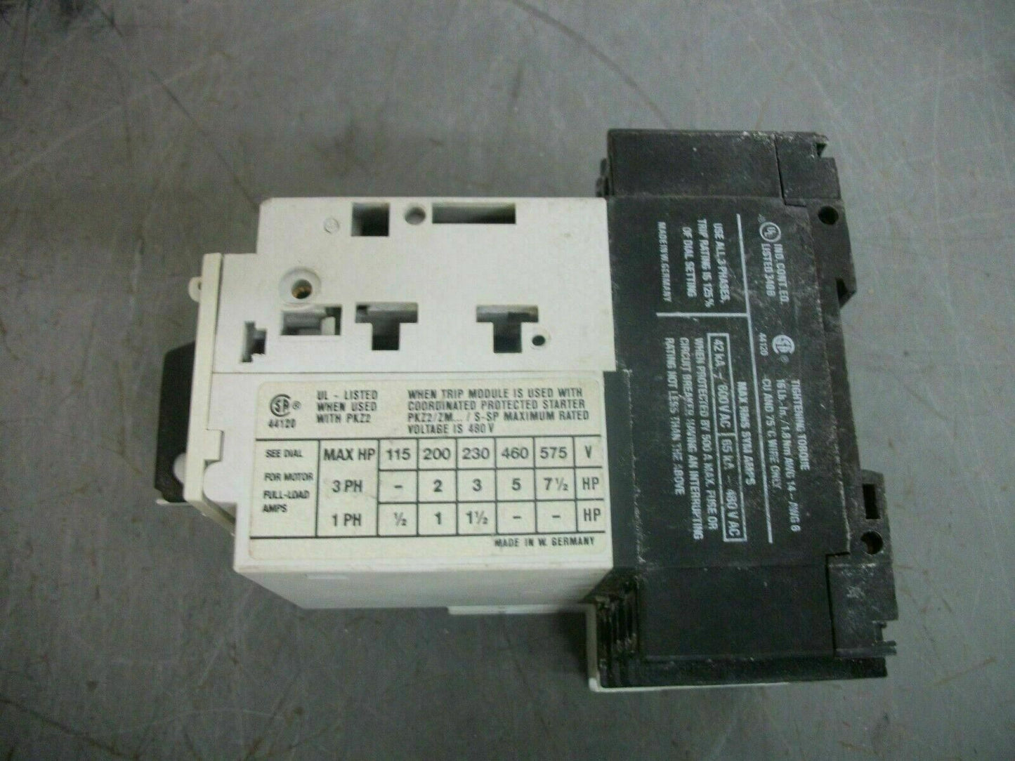 KLOCKNER-MOELLER MOTOR CIRCUIT BREAKER ZM-10-PKZ2 100-140AMP