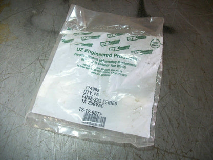 LOT OF 10 LITTELFUSE BLOW GLASS FUSES FUSE-235 1AMP 250VOLT NEW