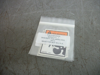 CAT LOT OF 3 FAN WARNING DECALS 91A8105200 NEW