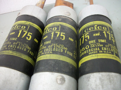 CEFCO LOT OF 3 FUSES OT175/250 175AMP 250VOLT