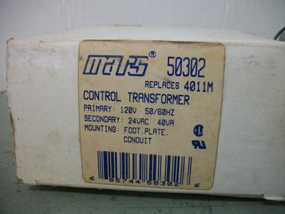MARS 40VA 1PH CONTROL TRANSFORMER 50302 HV 120 LV 24 NIB