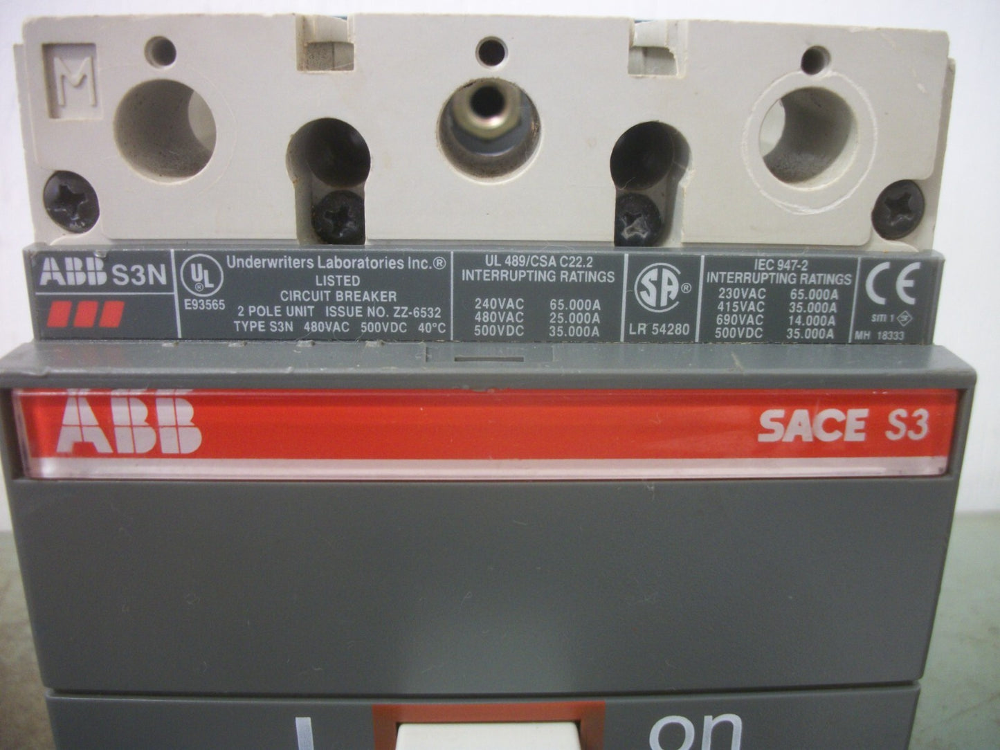 ABB SACE S3 CIRCUIT BREAKER S3N 150AMP 480VOLT 2POLE