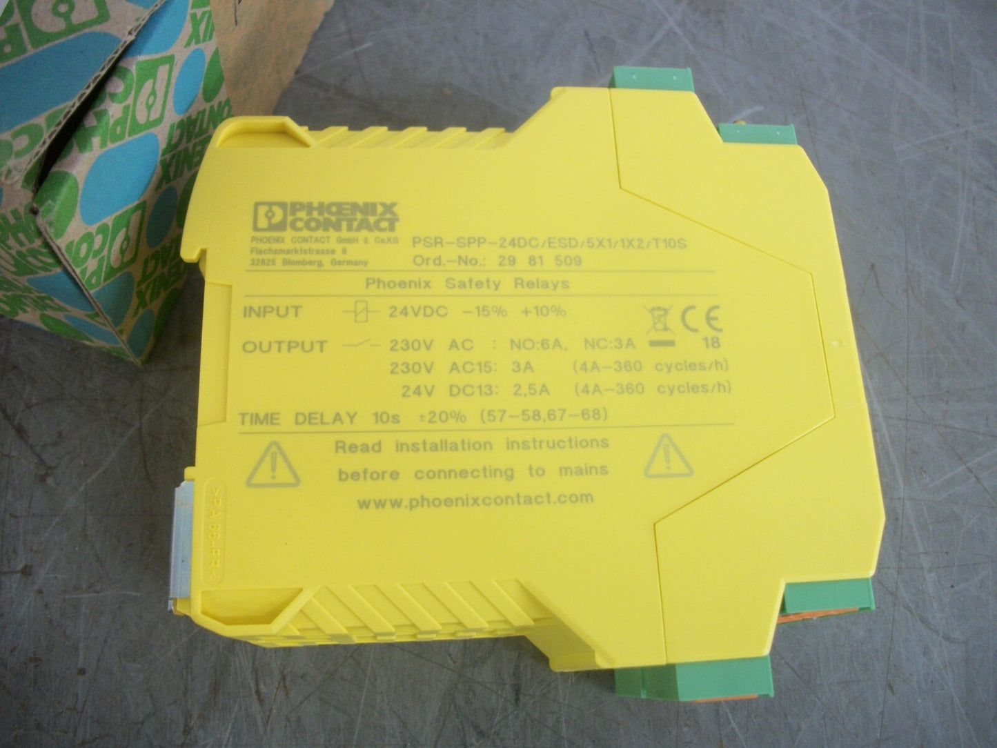 PHOENIX CONTACT SAFETY RELAY PSR-SPP-24DC/ESD/5X1/1X2/T10S NIB