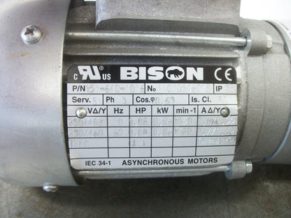BISON 0.08HP TEFC AC GEARMOTOR 151-640-1016 017-175-0025 460VOLT 3PH 1580RPM