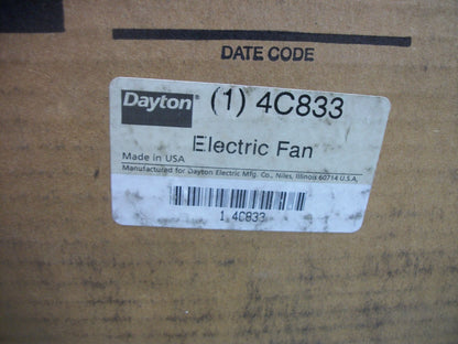 DAYTON ELECTRIC FAN CEILING AND INLINE VENTILATOR 4C833 NIB