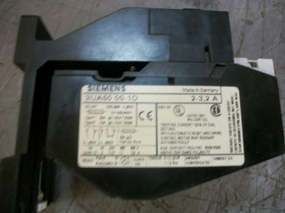 SIEMENS OVERLOAD RELAY 3UA50 00-1D 2-3.2AMP
