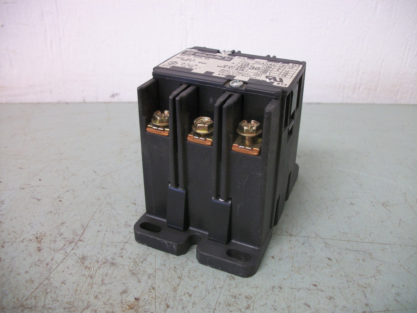 SQUARE D DEFINITE PURPOSE CONTACTOR 8910DPA33 8910DPA33 30AMP 120VCOIL...