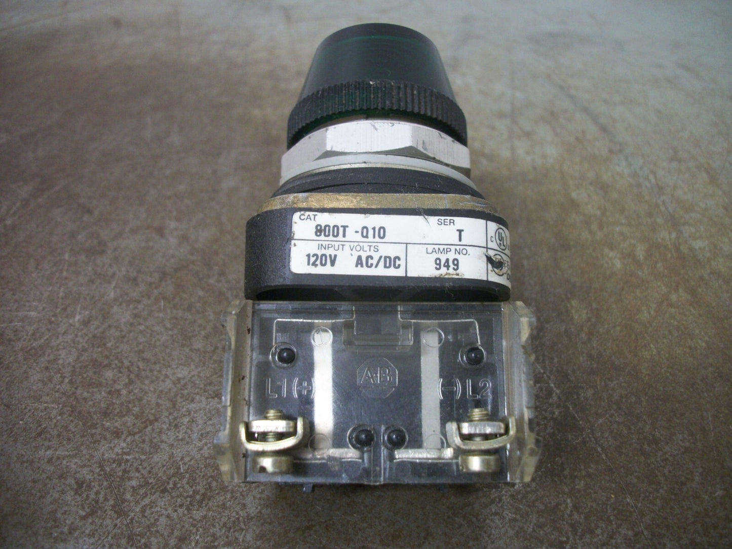 ALLEN-BRADLEY GREEN INDICATOR LIGHT 800T-Q10G 120VOLT