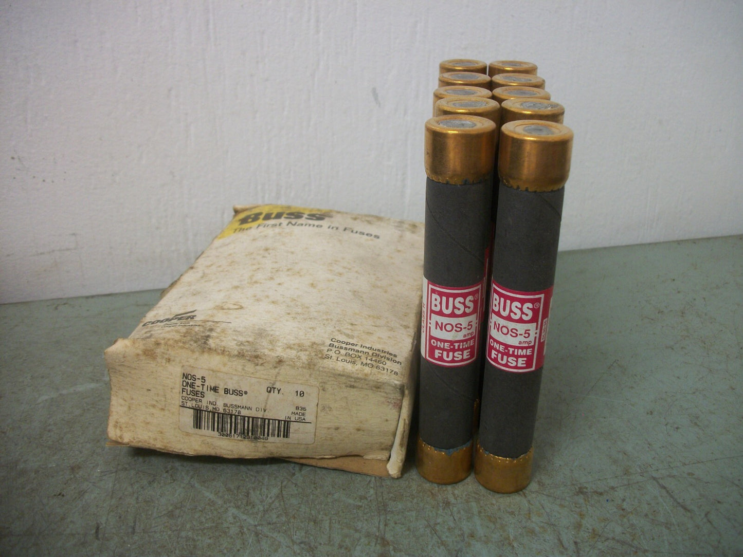 BUSSMANN BOX OF 10 ONE-TIME FUSES NOS5 5AMP 600VOLT NIB