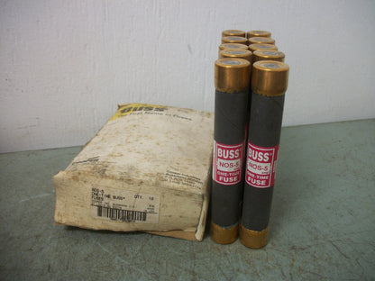 BUSSMANN BOX OF 10 ONE-TIME FUSES NOS5 5AMP 600VOLT NIB