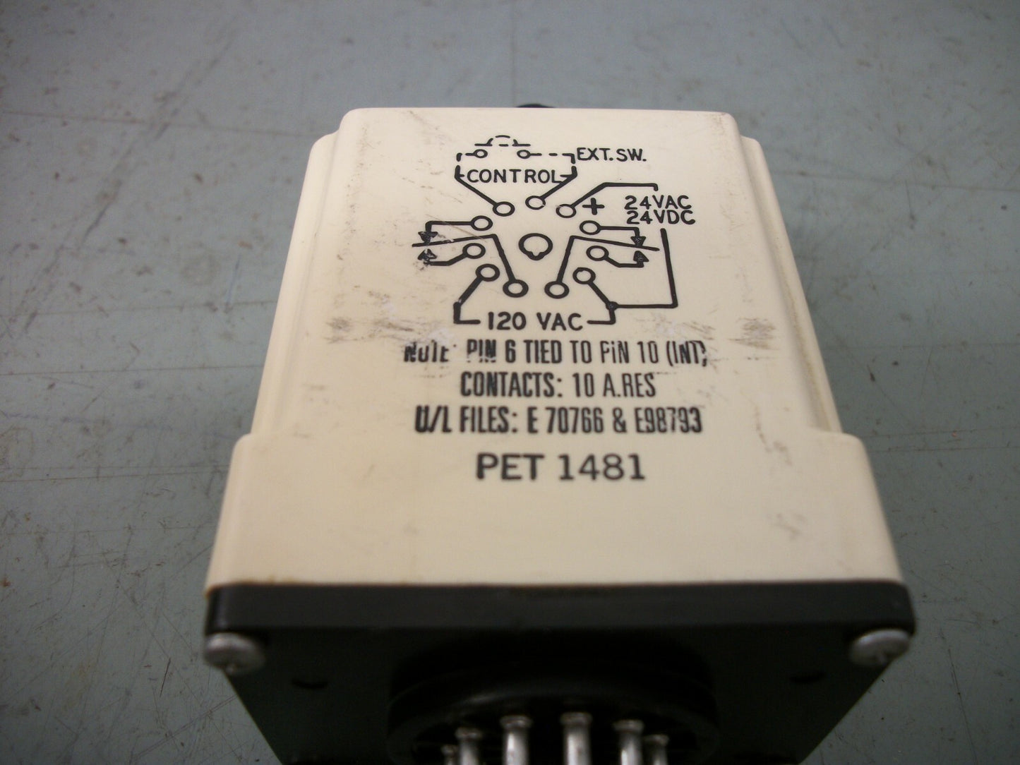 GUARDIAN ELECTRIC TIME DELAY RELAY PET 1481 ON=47-260SEC OFF=0.3-1.75SEC 120VOLT