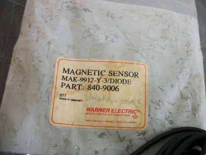 WARNER ELECTRIC MAK-9912-Y-3/DIODE MAGNETIC SENSOR 840-9006 NEW