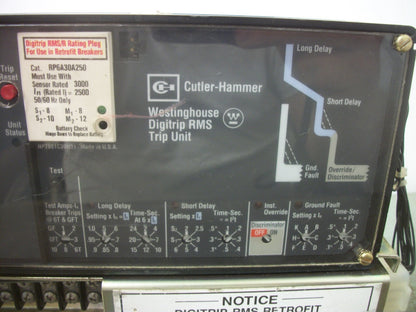 CUTLER-HAMMER DIGITRIP RMS RETROFIT RMS/R 510 TRIP UNIT SRH55LSG 2500AMP TRIP