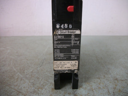 SIEMENS E4 CIRCUIT BREAKER E41B015 15AMP 277VOLT 1POLE