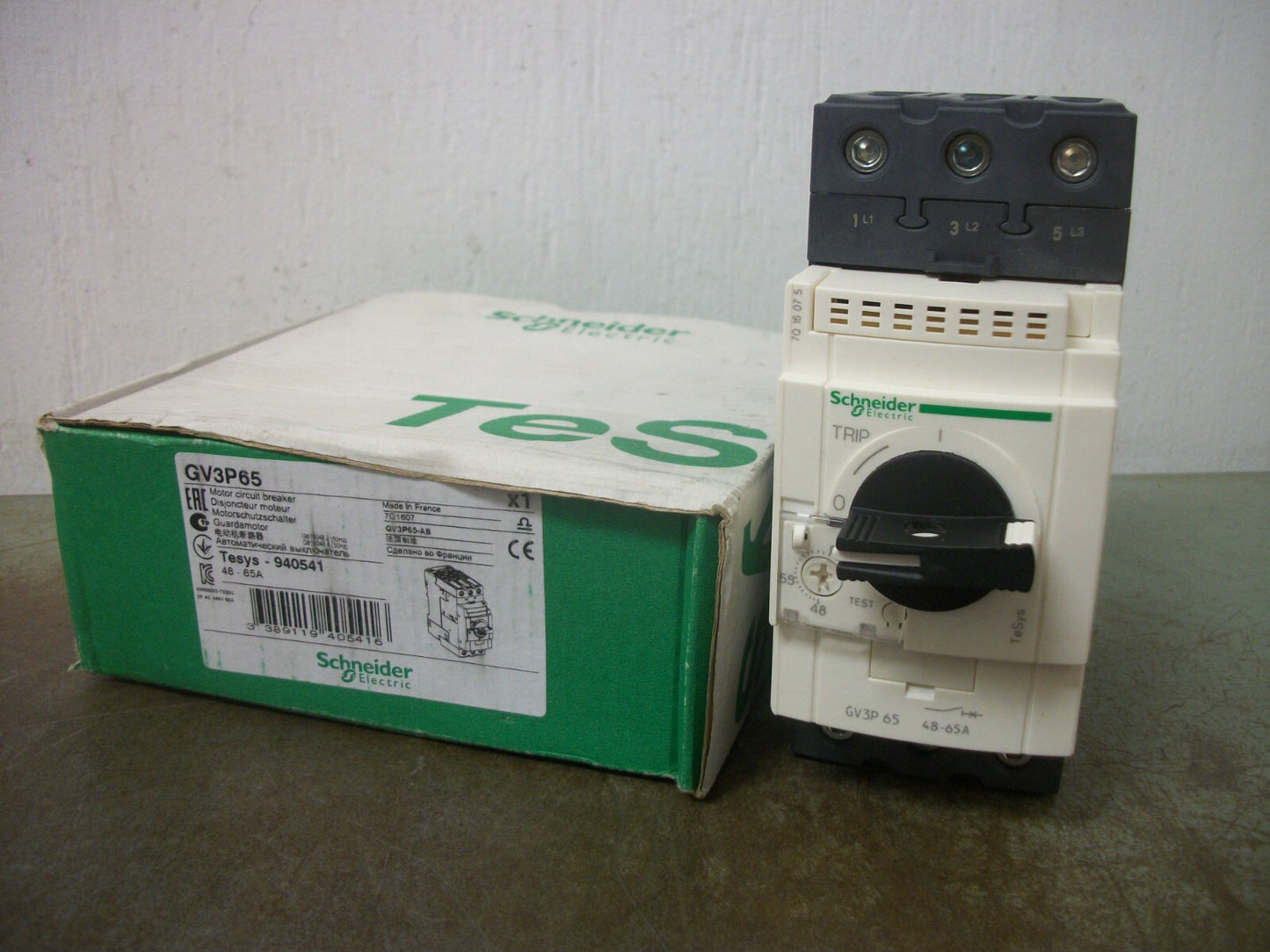 TELEMECANIQUE MOTOR CIRCUIT BREAKER GV3P65 48-65AMP NIB