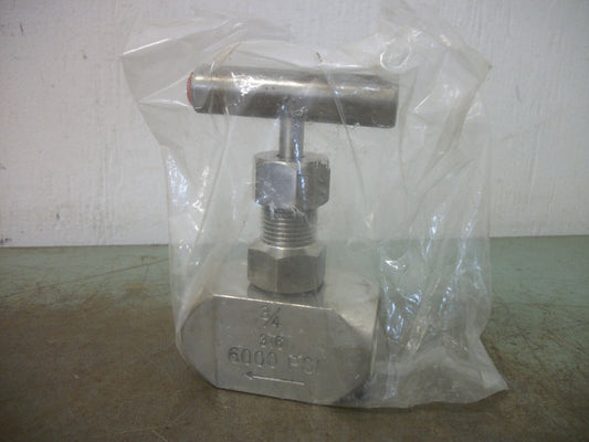 GENERIC 3/4" 316 SS NEEDLE VALVE 6000PSI NOB