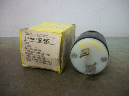 HUBBELL TWIST-LOCK INSULGRIP PLUG HBL7545C 15AMP 125VOLT 2P 2W NIB
