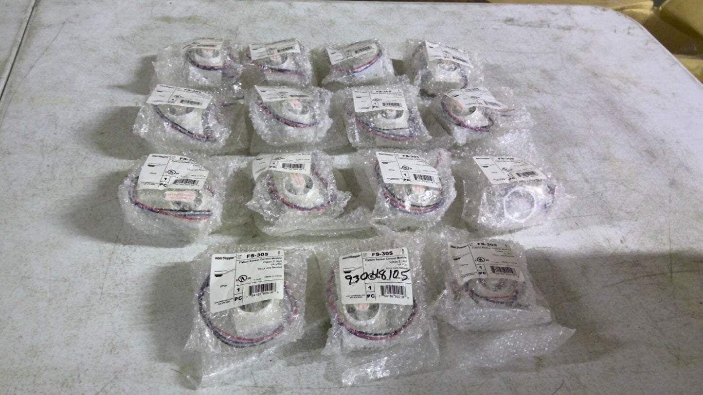 PASS & SEYMOUR WATTSTOPPER LOT OF 15 WHITE FIXTURE SENSOR CONTROL MODULES FS-305