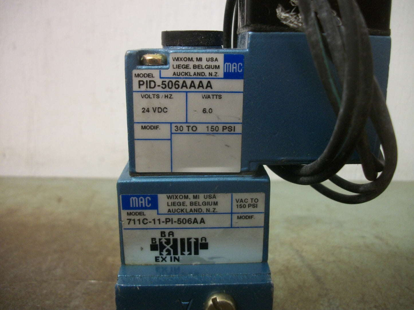 MAC EXACT STROKE SOLENOID VALVE 711C-11-PI-506AA 150PSI 24VDC 6W