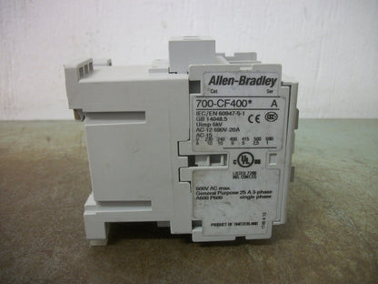 ALLEN-BRADLEY CONTROL RELAY 700-CF400* 25AMP 120VCOIL NOB