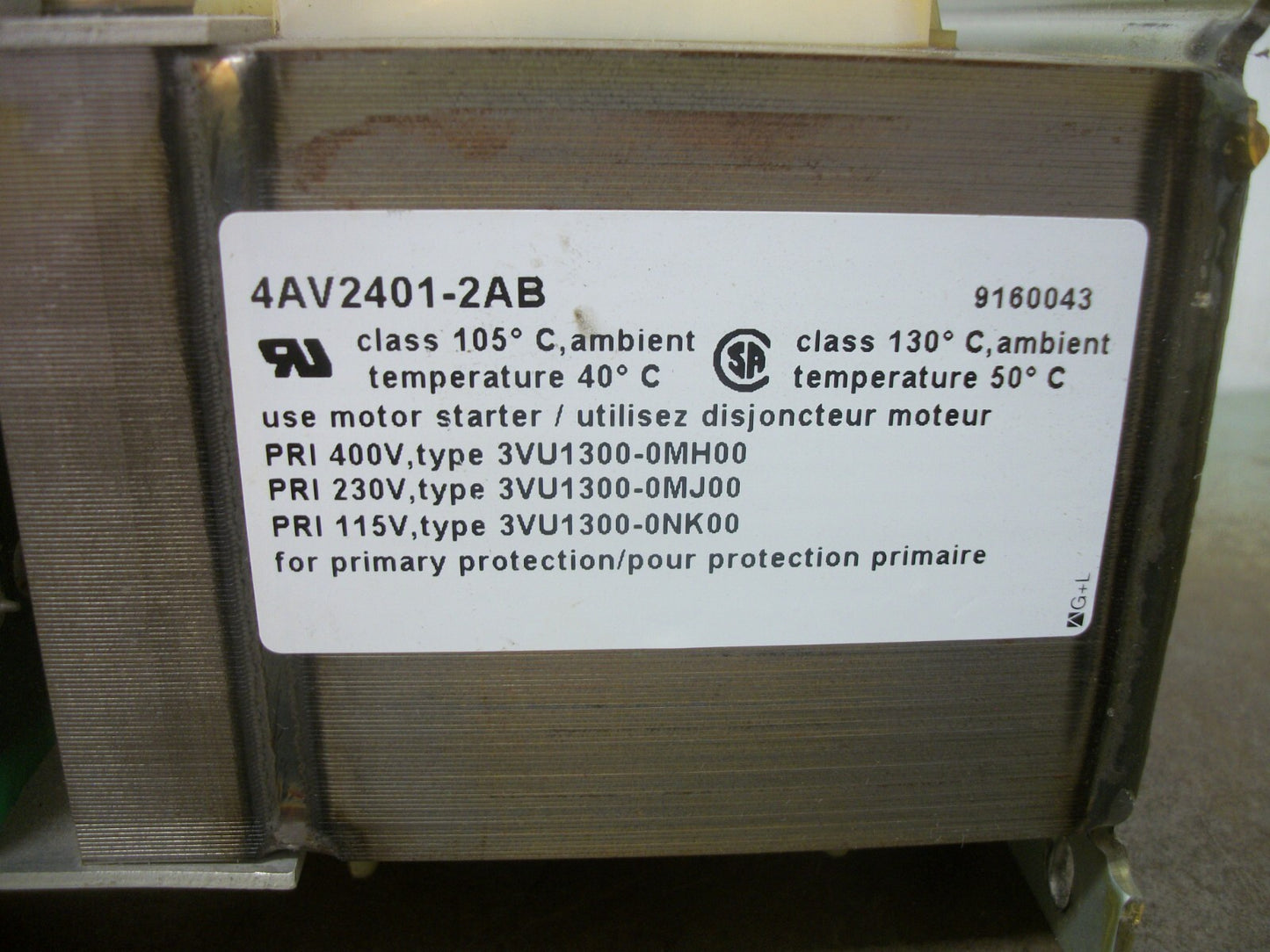SIEMENS TRANSFORMER 4AV2401-2AB HV 400X115 LV 24/10