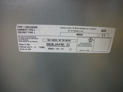 SQUARE D NQ NQOD NF NEHB 44 X 20 PANELBOARD BOX ENCLOSURE ONLY MH44 NEW