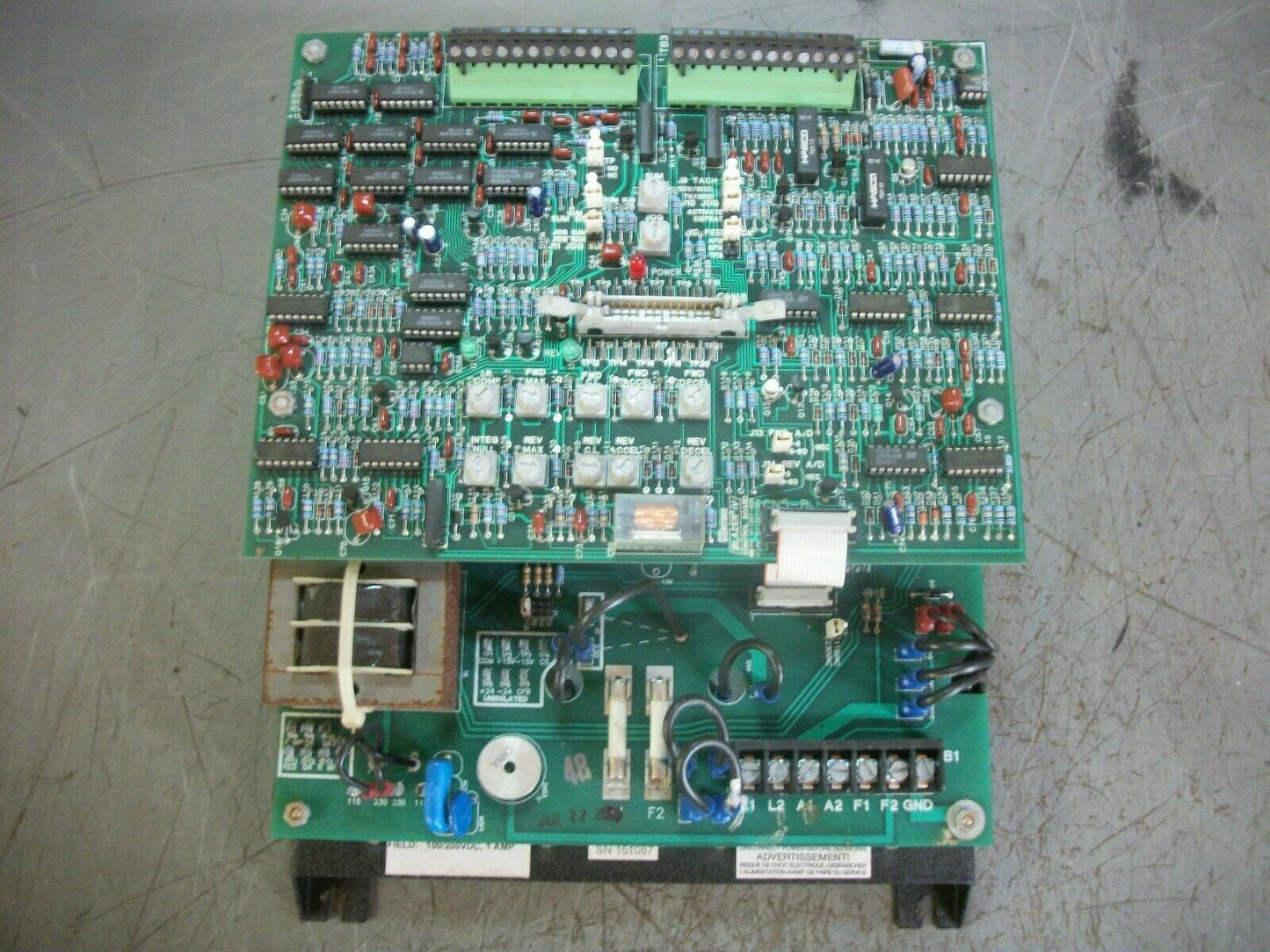 CAROTRON DC DRIVE BRC702-0B0 ARM 90/180VDC 10AMP FIELD 100/200VDC 1AMP
