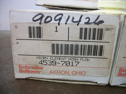 SCHRADER BELLOWS LOT OF 10 HIGH FLOW MICRON FILTER ELEMENTS 4539-7017 NIB