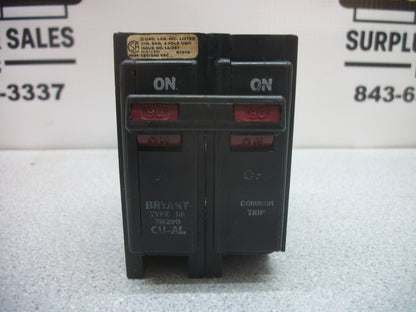 BRYANT BR CIRCUIT BREAKER BR290 90AMP 240VOLT 2POLE CHIPPED