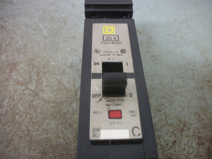 SQUARE D POWERPACT I-LINE FGA CIRCUIT BREAKER FGA140205 20AMP 277VOLT 1POLE