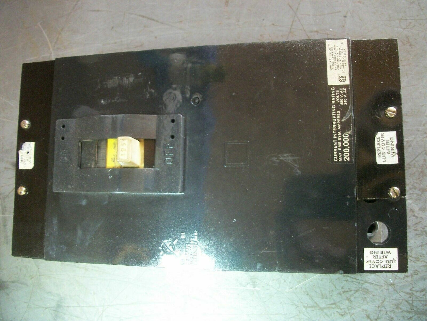 SQUARE D IKL CIRCUIT BREAKER IKL34125 125AMP 480VOLT 3POLE BLACK