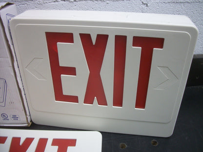 ELITE LED BATTERY BACKUP REMOTE CAPABLE EMERGENCY EXIT SIGN ELX-629-R-W NIB