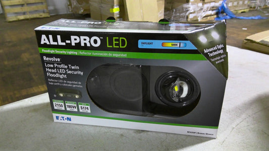 EATON ALL-PRO REVOLVE LOW PROFILE TWIN HEAD LED SECURITY FLOODLIGHT REV250F NIB