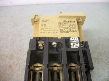 SPRECHER+SCHUH CONTACTOR CA3-43-N-11 45AMP 48VCOIL 3PH 600V 40HP