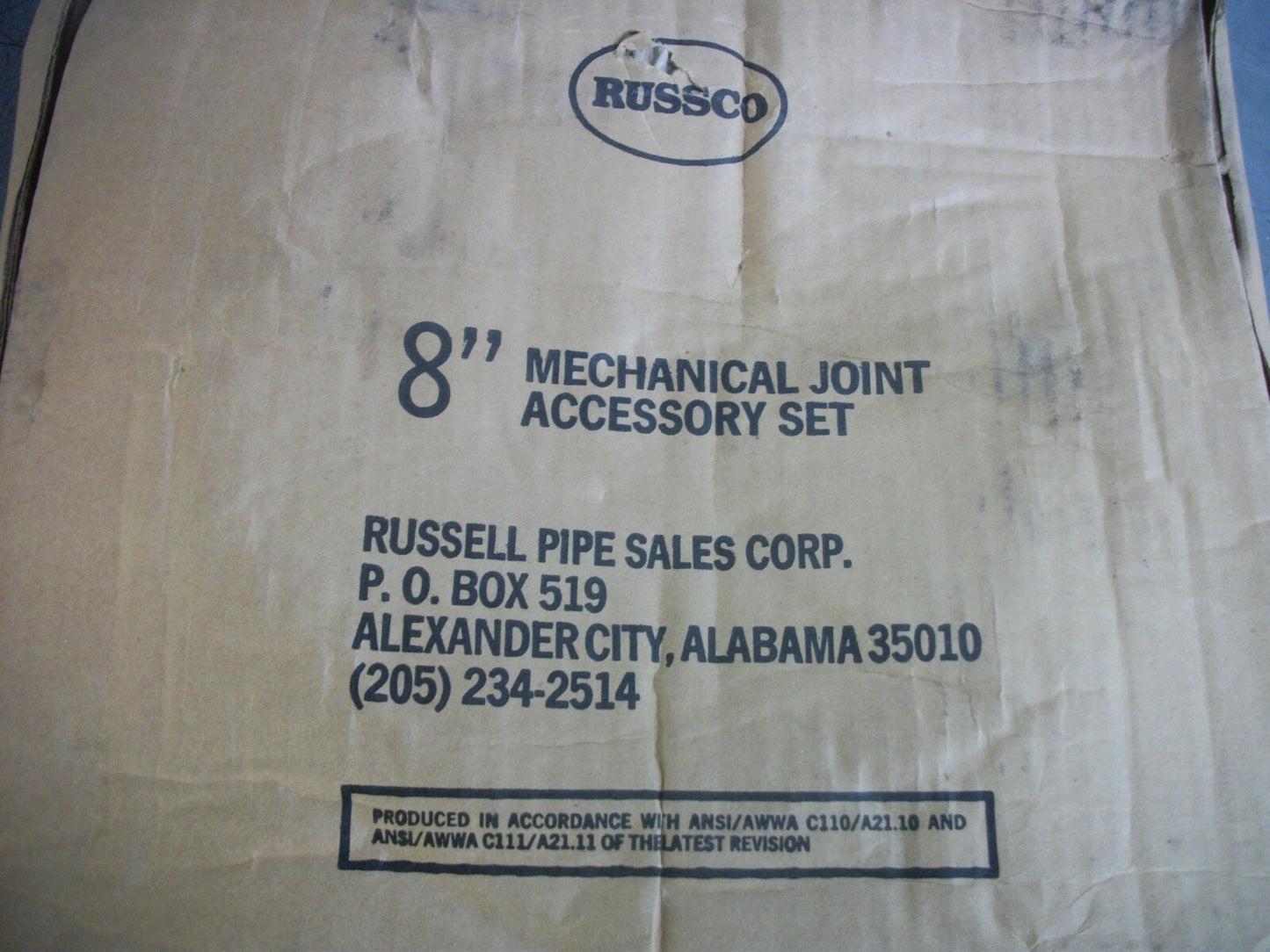 RUSSCO 8" MECHANICAL JOINT ACCESSORY KIT NIB