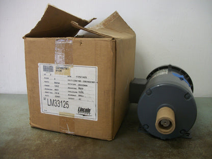 LINCOLN 2HP TEFC 145T AC MOTOR LM33125 LM33125A 460VOLT 1725RPM 3PH NIB