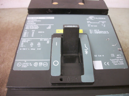 SQUARE D I-LINE KA CIRCUIT BREAKER KA36200 200AMP 600VOLT 3POLE GREEN