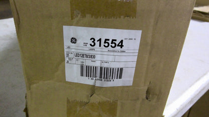 GE 31554 BOX OF 25 3' T8 LED BULBS LED12ET8/3/830 NIB