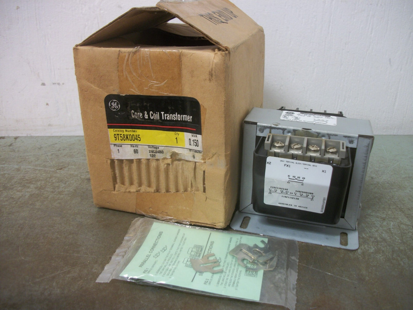GE .150KVA 1PH CORE & COIL TRANSFORMER 9T58K0045 HV 220X480 LV 110/120 NIB