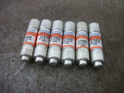 FERRAZ-SHAWMUT LOT OF 6 TIME DELAY CC FUSES ATDR20 20AMP 600VOLT