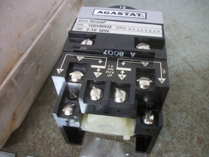 AGASTAT TIME DELAY RELAY 7012AF 120VCOIL 1-10MIN NEW