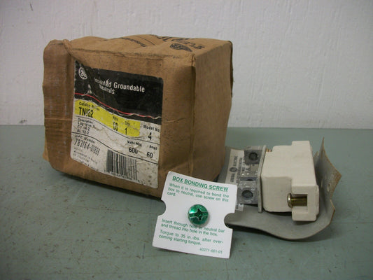GE INSULATED GROUNDABLE NEUTRAL ASSEMBLY TNI62 60AMP 600VOLT NIB