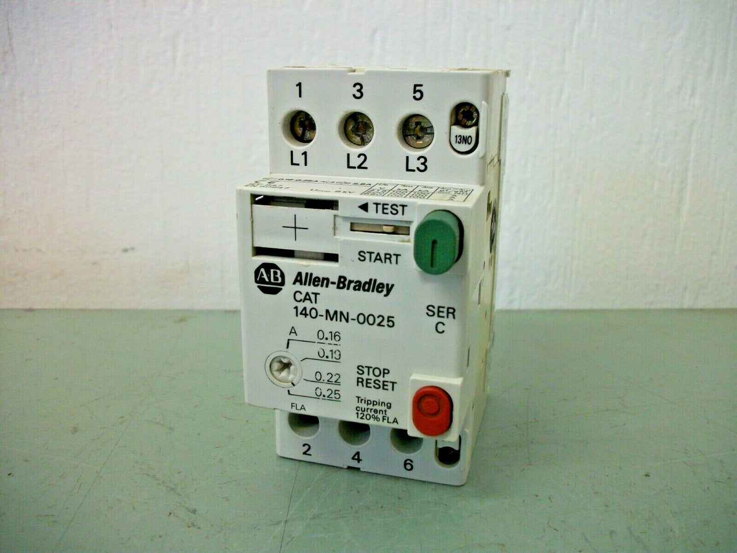 ALLEN-BRADLEY MOTOR CIRCUIT BREAKER 140-MN-0025 0.16-0.25AMP